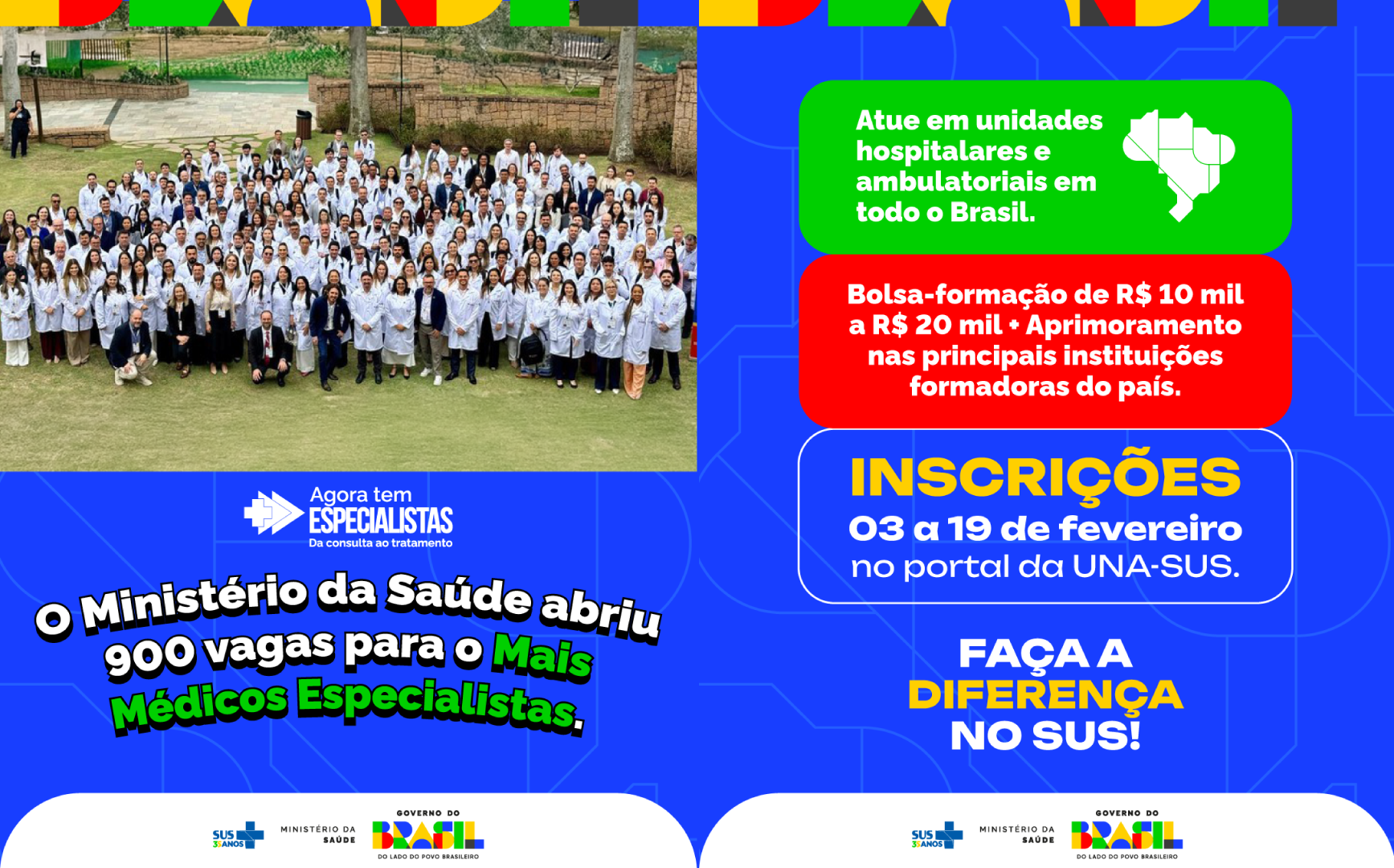 Ministerio da Saude abre 900 vagas para o programa Mais Medicos Especialistas Ministério da Saúde abre 900 vagas para o programa Mais Médicos Especialistas – AMB-radardasaude