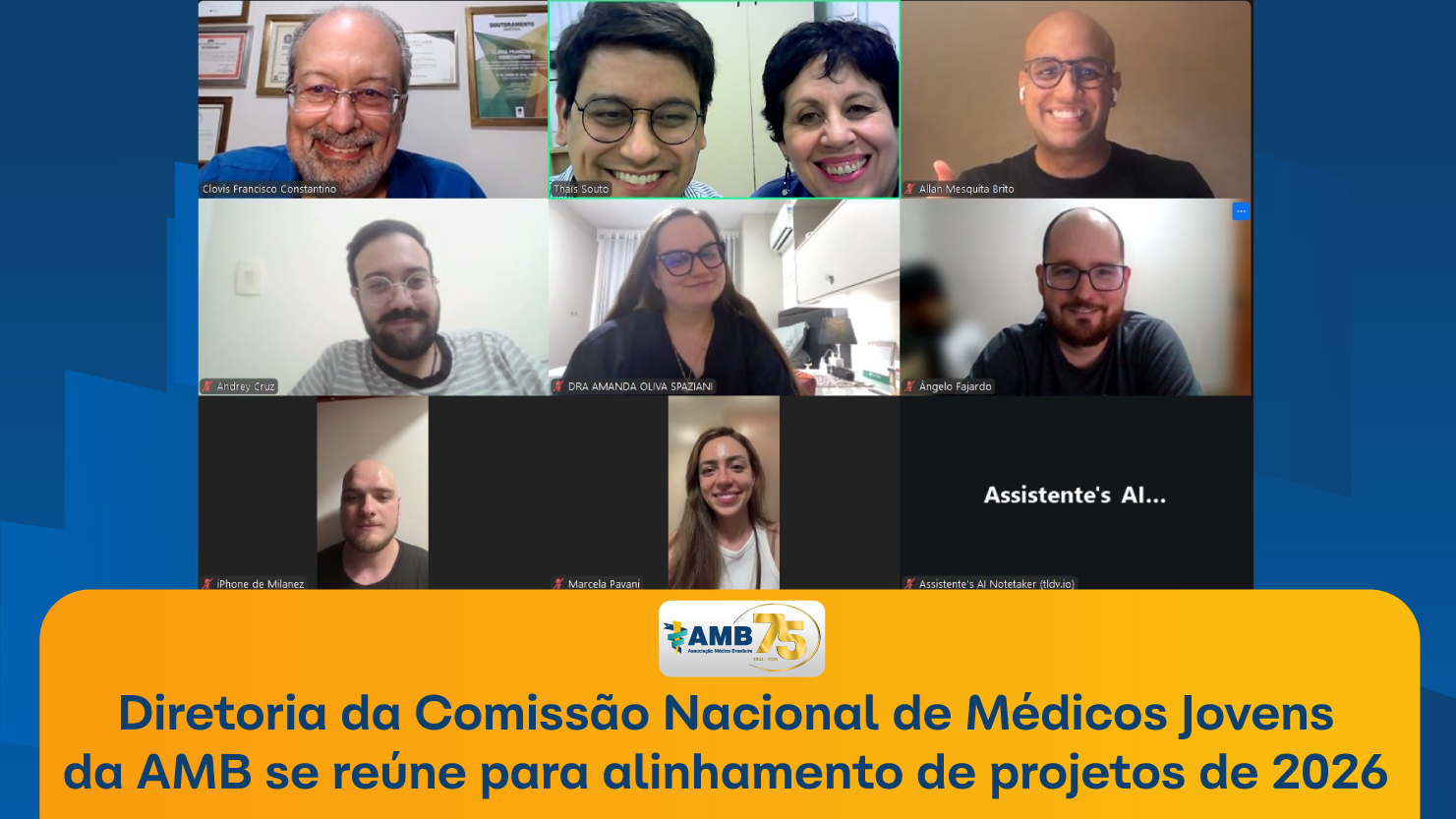 Diretoria da Comissao Nacional de Medicos Jovens da AMB se reune para alinhamento de projetos de 2026